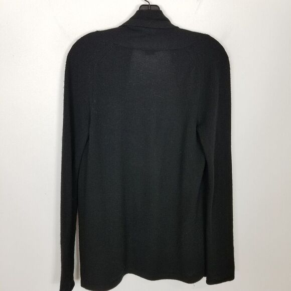 Theory Women 100% Cashmere Open Front Cardigan Sz M Black Sweater Soft Cozy - Picture 4 of 8